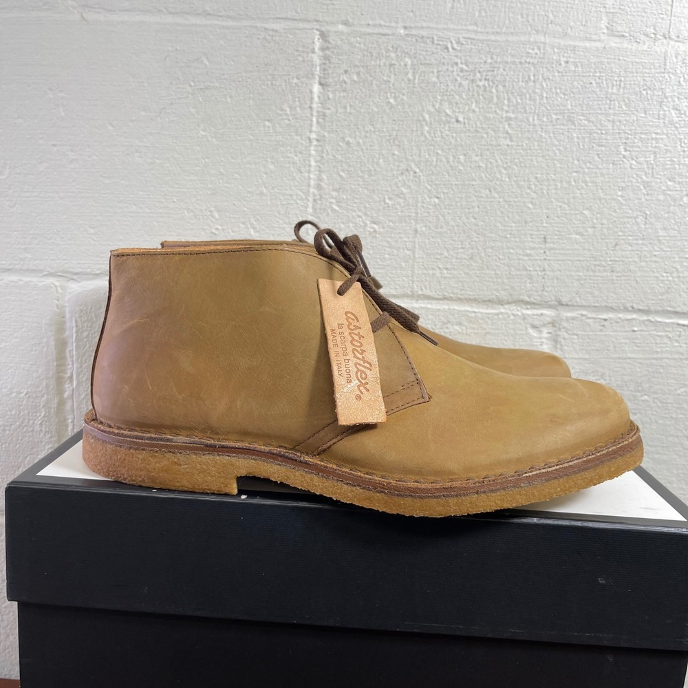 Astorflex Greenflex Brown Tan Nubuck Chukka Boots Men's 44 EU/11 US Italy Made